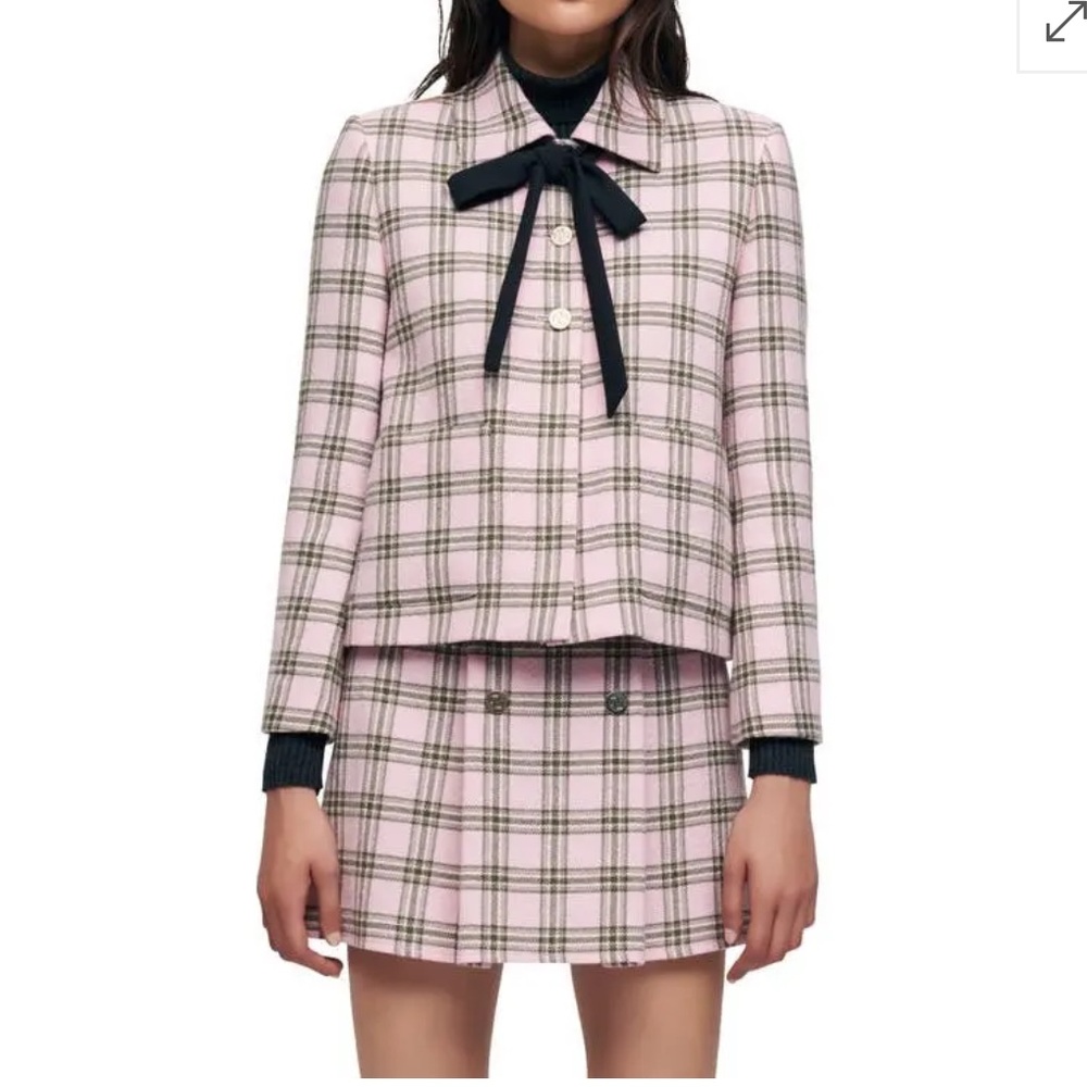 Maje Vad plaid jacket & matching Jalisa skirt - size 36/S/US4
